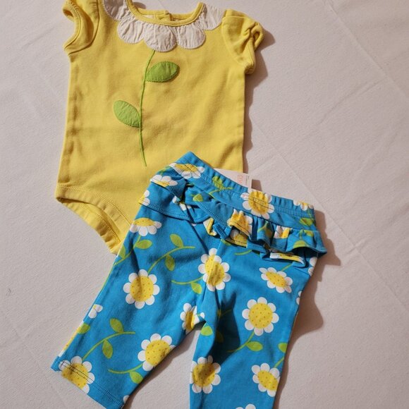 Gymboree Daisy Giraffe NWT 0-3 month pants, Used 3-6 month Bodysuit set. Mixed - Picture 2 of 2